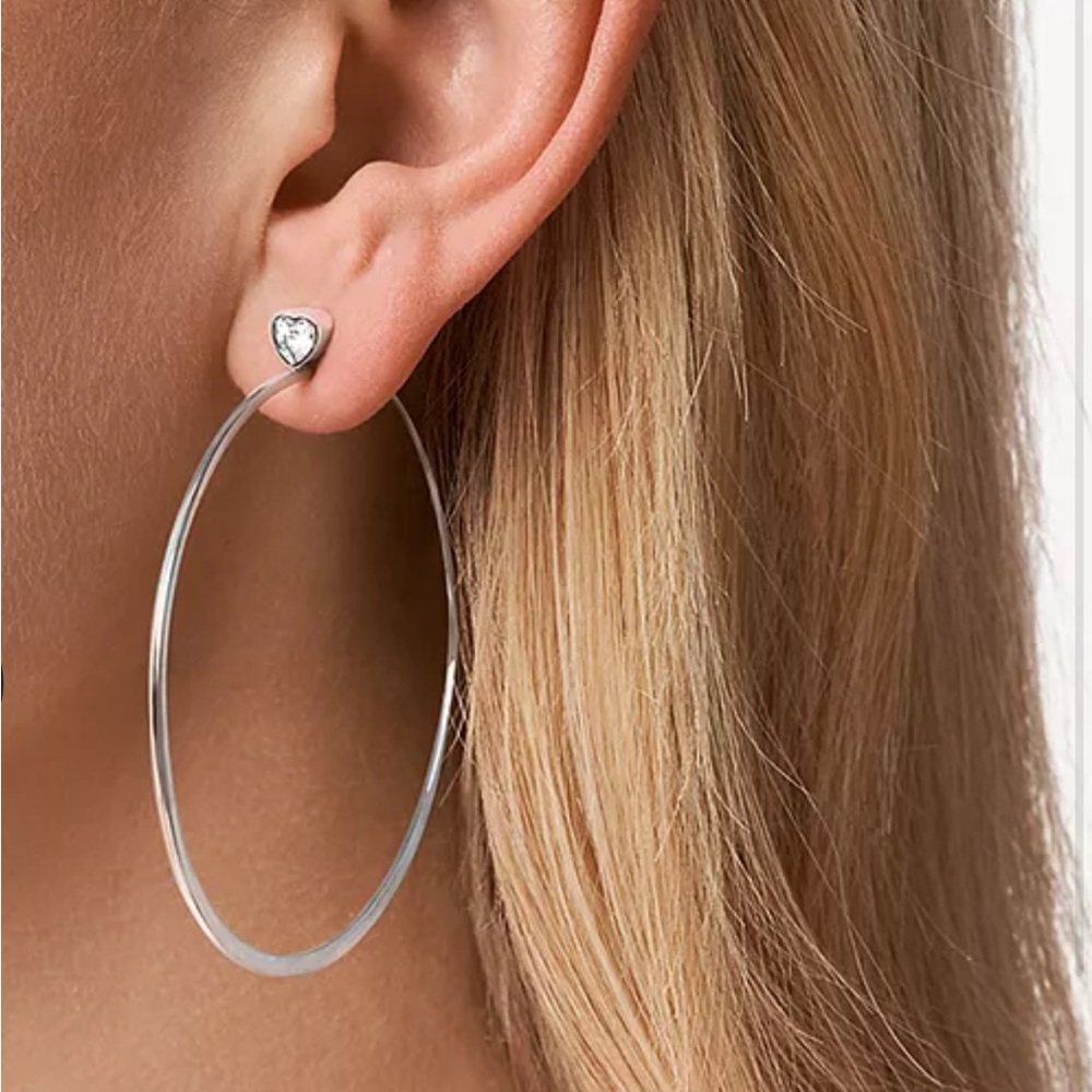 NIB Michael kors stainless steel hoops